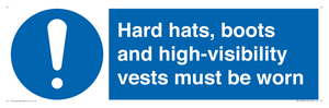 Hard hats, boots and high-visibility vests must be worn